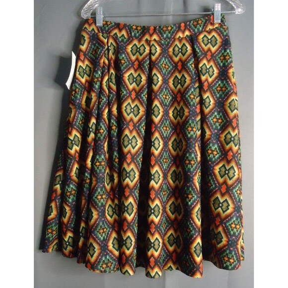 Lularoe Madison Skirt With Pockets Bold Multicolored Geometric Print Size L New - Picture 8 of 8